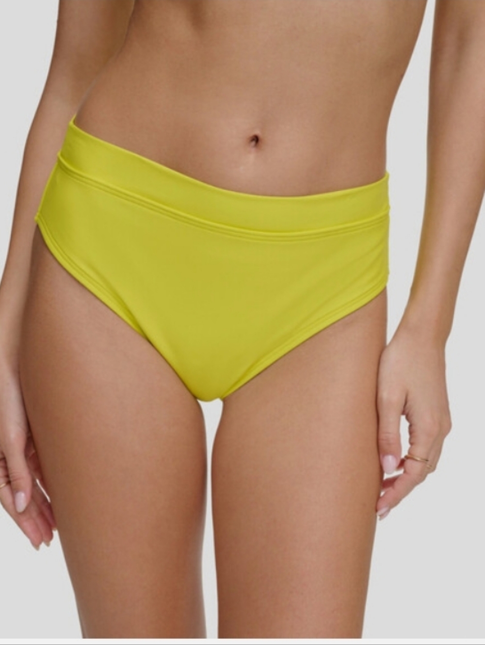 DKNY SWIM Chartreuse High Waist Swim Bottoms Size XL